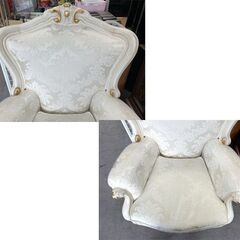 ロココ調 シングルソファ MADE IN ITALY 猫脚 姫系 ホワイト/白 一人用