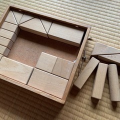 木の積み木◇古い木製の積木 知育玩具の画像