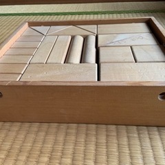 木の積み木◇古い木製の積木 知育玩具の画像