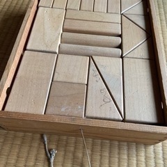 木の積み木◇古い木製の積木 知育玩具の画像