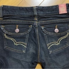 美品　デニムパンツ　黒　58センチの画像