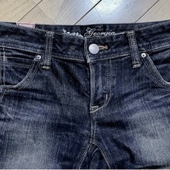 美品　デニムパンツ　黒　58センチの画像