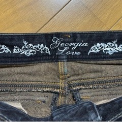 美品　デニムパンツ　黒　58センチの画像