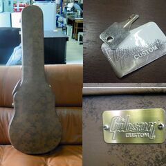 Gibson Custom レスポール用 純正ハードケース ギターケース ブラウンレザー カギ1個付き 札幌市東区 新道東店の画像