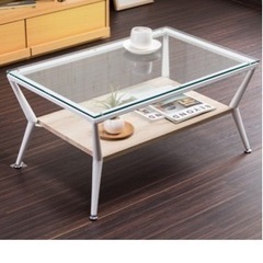 ガラステーブル　ホワイトの画像