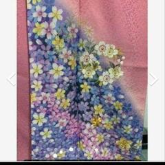 新品未使用※【正絹振袖】地柄入り※ちりめん素材で上品な金刺繍小花が華やかです。の画像