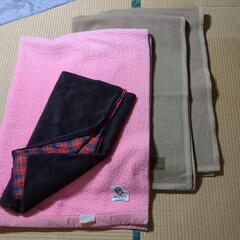 古毛布3枚＋ひざ掛け