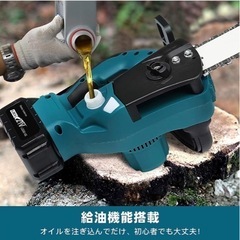 充電式チェーンソー 12インチ バッテリー付き 最大切断直径300mmの画像