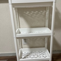 キッチンワゴン ３段収納カート プラスチック製 バスケットラック 隙間収納の画像