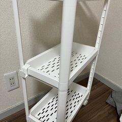 キッチンワゴン ３段収納カート プラスチック製 バスケットラック 隙間収納の画像