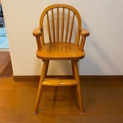 ベビーチェア　アンティーク　不二貿易　ハイチェア　レトロ　天然木材