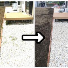 除草工事① レンガの手直し