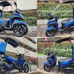 【普通免許仕様】トリシティ155ワイドトレッド登録済 1.6万km台 TEITOルーフ＆BOX ★TRIX羽田★の画像