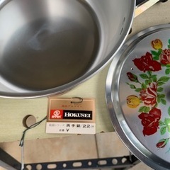 未使用　レトロ可愛い　ホクセイ両手鍋の画像