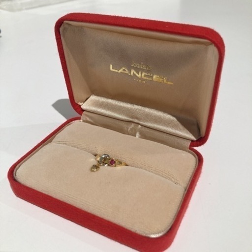 LANCEL K18ゴールドプラチナpt900 ルビー リング