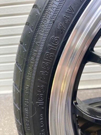 期日限定値下！ほぼ新品　軽自動車　BADX エスホールドS8 165/45-16 タイヤアルミセット