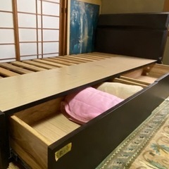 シングルベッド　竹マット付きの画像