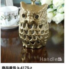 🦉キャンドルホルダー ランタン フクロウ レトロ 不苦労 縁起物の画像