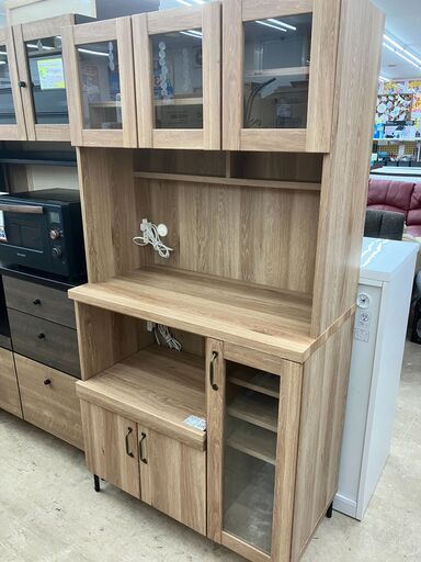 2面レンジボード キッチンボード 収納 木目調 No.3199● ※現金、クレジット、ぺイペイ、スマホ決済対応※