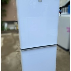 2017年製? シャープ2ドア冷蔵庫 137L ガラスドア つけかえどっちもドア SJ-G14E4-W(0607c)