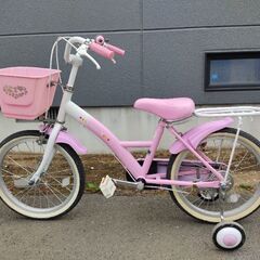 子供用　自転車　１８インチ　補助輪ありの画像