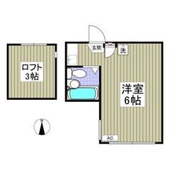 💙💙初期費用5万円パック！《1R》横浜市🐻屏風浦駅から徒歩14分！ロフト付き！フリーレント1ヶ月付き😍敷礼０！室内洗濯機置場！💙💙の画像