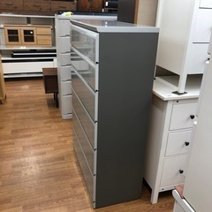 大容量グレーのオシャレな6段チェストお売りします！