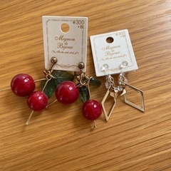 さくらんぼイヤリング＆ひし形イヤリング
