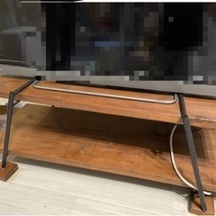 【受け渡し相手決定】アイアン 無垢 2段 テレビボード 奥行36cm　ローシェルフ アンティーク の画像