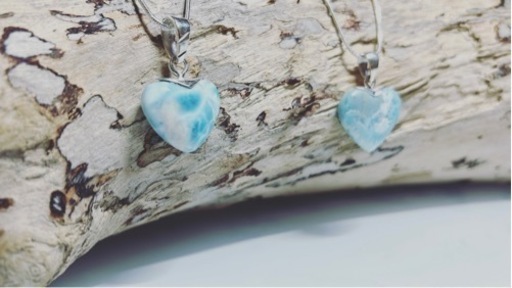 ラリマーハートペンダント+ネクレスシルバー925