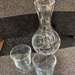 ガラス とっくり 徳利 冷酒 氷ポケット付きとグラス2個