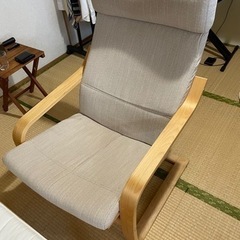 IKEA POANG 1人がけソファ　オットマン付きの画像