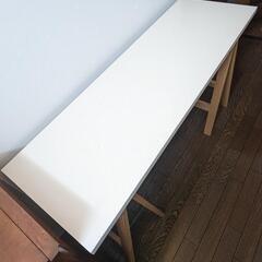 【受け渡し先決定】スリム ホワイト ワークデスク、作業台 幅120 奥行40 の画像