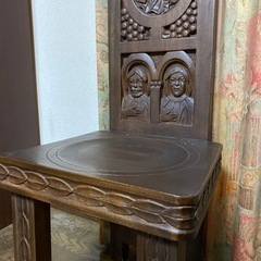 木製 木彫り 椅子 アジアン チェアー インテリアの画像