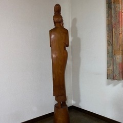 等身大　木彫り　女神　インドネシアで購入　アジアンの画像