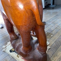 木彫り　象　親子　アジアンの画像