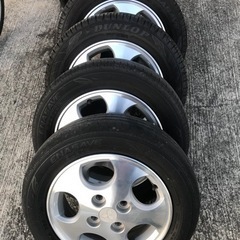 三菱ekワゴン車　純正　ホワイト　ホイール付きタイヤ4本セット　...