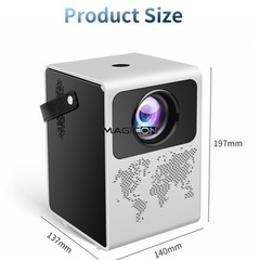 【美品】フルハイビョン　小型プロジェクター　オートフォーカス　自動台形捕鯨　フルHD 高画質 200ANSIルーメンの画像