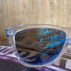 オークリー　OAKLEY フロッグスキン　偏光　ブルーレンズ　クリアの画像