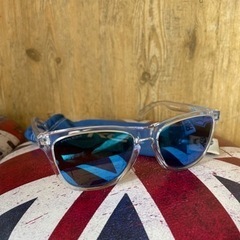 オークリー　OAKLEY フロッグスキン　偏光　ブルーレンズ　クリアの画像