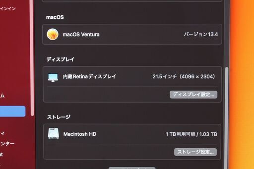 iMac（Retina 4K 21.5-inch,2019）3.6GHz Core i3〈MRT32J/A〉⑤