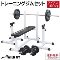 ※中古　安全バー付　ベンチプレス完品　合計100kg