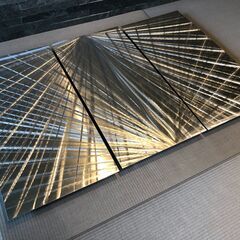 【引取限定】お洒落　Perspectiveモダンメタルアート（壁...