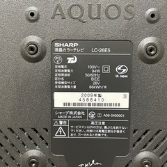 ●SHARP シャープ 26型液晶テレビ / AQUOS ●2009年製の画像