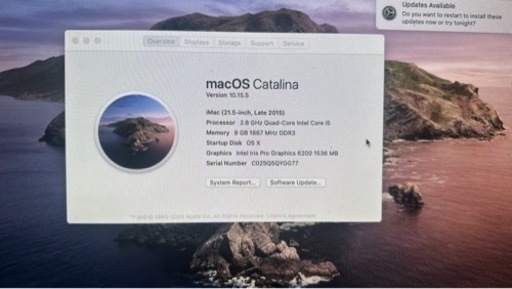 iMac 21.5 美品2015版　／MacWindows 両システム入っています