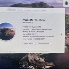 iMac 21.5 美品2015版 ／MacWindows 両システム入っています