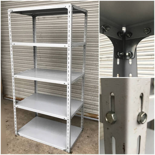 WY3/47 中量ラック スチールラック 5段 中量棚 重量棚 倉庫棚 業務用棚 棚 W880×D600×H1800mm ★直接引き取り限定 ★千葉県市川市■