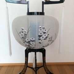 本場岐阜　回転大内提灯菊模様　電気コード式一張り　未使用品の画像