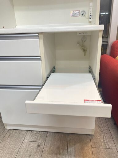 ニトリ LUCIA キッチンボード 80cm ソフトクローズ引出し 白 ホワイト 鏡面仕上げ レンジボード 食器棚 ★買取帝国 志木店