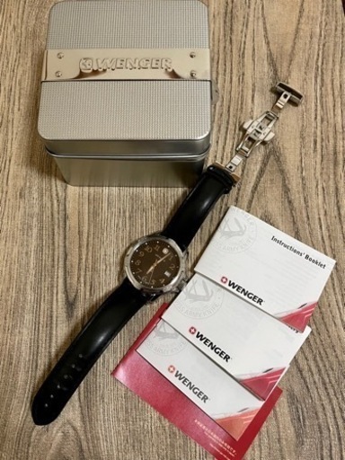 [ほぼ未使用:付属品完備/稼働品] ウェンガーWENGER GST 7823X/ブラック 腕時計